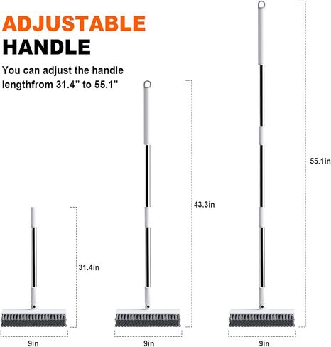 Floor Scrub Brush with Long Handle, Heavy-Duty Tile and Shower Grout Brush Stiff, Professional Grout Cleaner for Bathroom, Kitchen, Floor, Tile Brush Concrete Surfaces in Kuwait