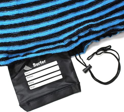 Tidal Wake TAG-IT –58" Snub Nose Surf & Wake Board Sock - Soft Wakesurf/Wakeboard Bag with Built-in Name Tab, Customizable Wake Surfboard/Wakeboard Cover Protects Your Board Teal-Cream-Taupe in Kuwait