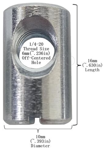(50) مسامير متقاطعة/صواميل أسطوانية - 1/4-20 16 مم × 10 مم CNC مطلية بالزنك خارج المركز in Kuwait
