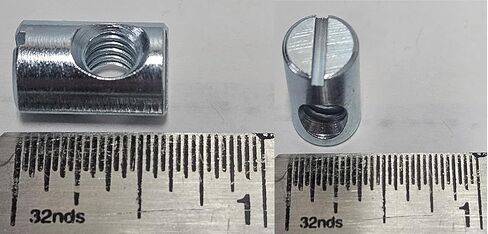 (400) مسامير متقاطعة/صواميل أسطوانية - 1/4-20 16 مم × 10 مم CNC خارج المركز مطلي بالزنك in Kuwait