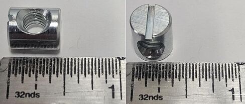 (100) مسامير متقاطعة/صواميل أسطوانية - 1/4-20 12 مم × 10 مم CNC مطلي بالزنك in Kuwait