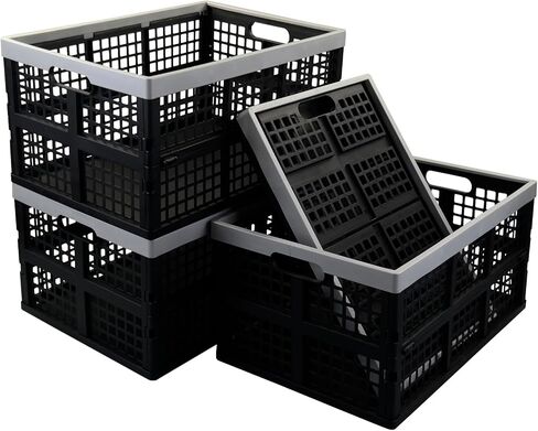 اطلب قفصًا قابلاً للتكديس من 2 عبوة 42 لترًا ، قفص تخزين قابل للطي من البلاستيك in Kuwait