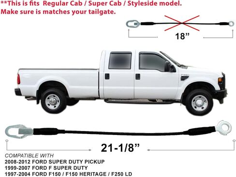 APA Replacement for 1997-2012 F150 F250 Super Duty Pickup Tailgate Cable 21-1/8'' Pair Left and Right with Hardware in Kuwait