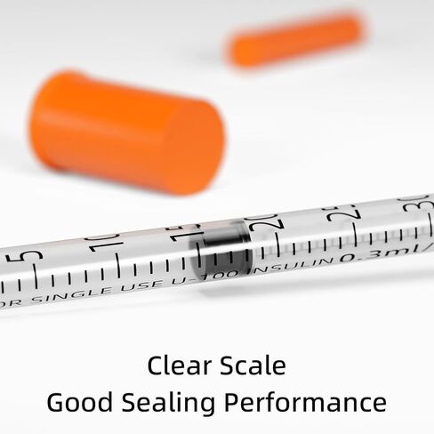 100 Pack U-100 0.3ml Lab Syringe, 31G 1/4 Inch (0,25 x 6mm) Disposable Syringes Supplies, Individually Wrapped in Kuwait