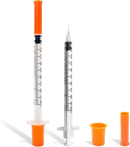 30 Pack U-100 1ml Syringes with Needle, 31G 5/16" 8mm 1cc Syringe, Disposable Individual Package in Kuwait