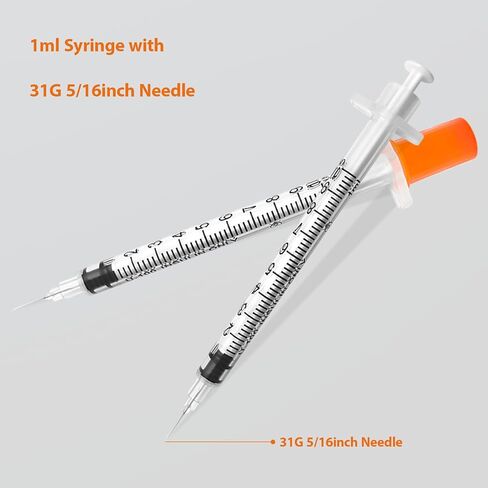 30 Pack U-100 1cc 31 Gauge 5/16 Inch Syringe, Individually Packed in Saudi Arabia