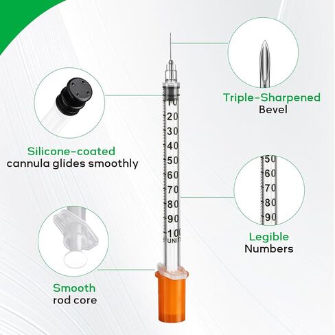 1ml 31 Gauge 5/16 Inch 8mm Syringe, Individually Packed , 50PACK in Kuwait