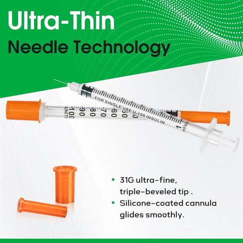 1ml 31 Gauge 5/16 Inch 8mm Syringe, Individually Packed , 50PACK in Kuwait