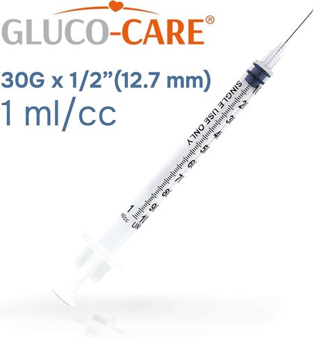 1ml /cc Syringes 30G x 1/2’’ (12.7mm), Orange Cap, Box of 50 pcs in Kuwait