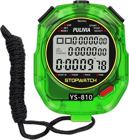Stopwatch Timer 10 Splits/Laps Digital Stop Watch for Sports, Countdown Alarm Clock Date Memory Recall Large Display, Stopwatch for Coaches PE-Teacher Referee (Blue) in Kuwait