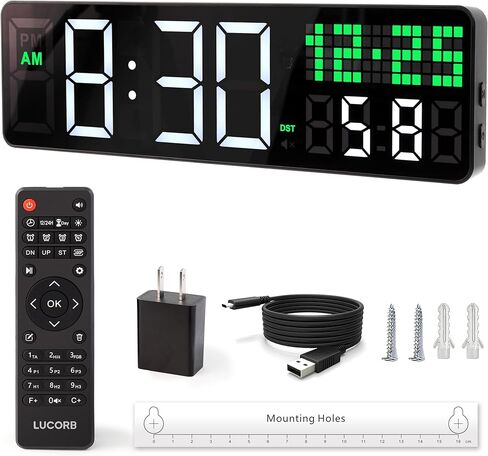 مؤقت الصالة الرياضية مقاس 12 بوصة، ساعة تمرين بفاصل زمني لساعة الحائط الرقمية لصالة الألعاب الرياضية المنزلية بالثواني، 5 أوضاع عرض | العد التنازلي للتحكم عن بعد/ساعة توقيت | 4 أجهزة إنذار تناسب مكتب غرفة المعيشة في الفصل الدراسي in Kuwait