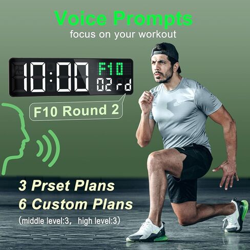 مؤقت الصالة الرياضية مقاس 12 بوصة، ساعة تمرين بفاصل زمني لساعة الحائط الرقمية لصالة الألعاب الرياضية المنزلية بالثواني، 5 أوضاع عرض | العد التنازلي للتحكم عن بعد/ساعة توقيت | 4 أجهزة إنذار تناسب مكتب غرفة المعيشة في الفصل الدراسي in Kuwait