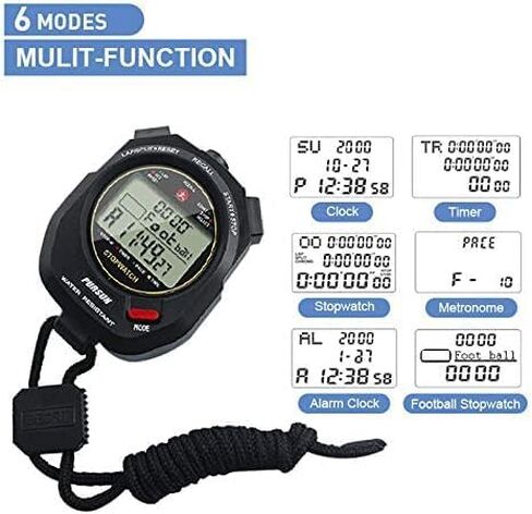 Professional Timer Stopwatch, Digital Sports Stopwatch with Countdown Timer, 2 * 100 Lap Memory, 0.001 Second Timing,Multi Functional Stopwatch for Swimming Running Football Training in Saudi Arabia