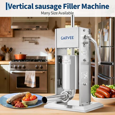 Premium Vertical Sausage Stuffer Machine 5L with 5 Stainless Steel Stuffing Tubes, Detachable Parts for Easy Cleaning, Commercial and Home Use in Kuwait
