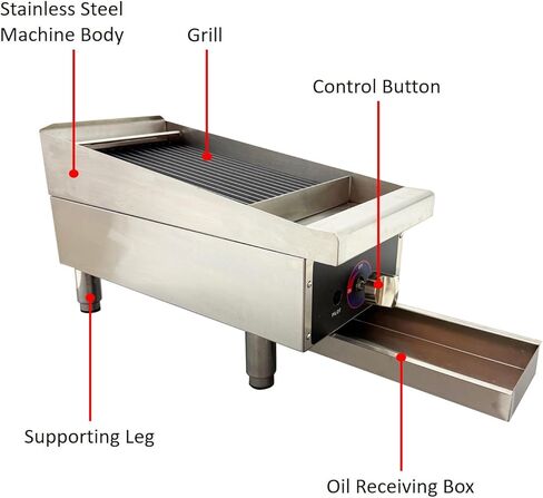 TECHTONGDA 12" Commercial Gas Charbroiler Smokeless Broiler Grilled Steak Machine Natural Gas Cast Iron Grates BBQ Broiler in Saudi Arabia