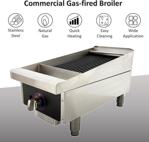 TECHTONGDA 12" Commercial Gas Charbroiler Smokeless Broiler Grilled Steak Machine Natural Gas Cast Iron Grates BBQ Broiler in Saudi Arabia