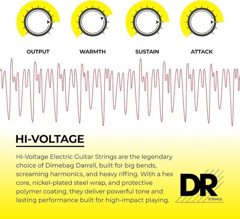 DR Strings DBG-9/50 Hi-Voltage Dimebag Darrell Signature Electric Guitar Strings - .009-.050 in Saudi Arabia
