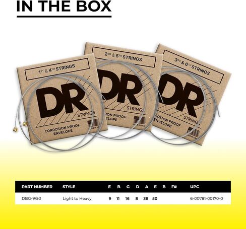 DR Strings DBG-9/50 أوتار جيتار كهربائي عالية الجهد Dimebag Darrell Signature - .009-.050 in Kuwait