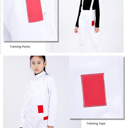 350NW Fencing Sport Uniform Suit,Fencing Pants Jacket Vest Set for Kids (42) in Kuwait