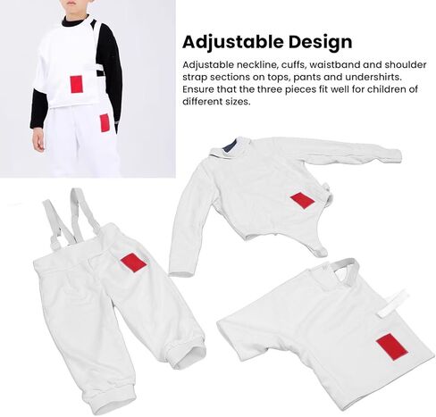 350NW Fencing Sport Uniform Suit,Fencing Pants Jacket Vest Set for Kids (42) in Kuwait