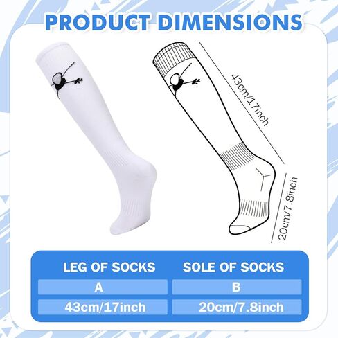 10 Pairs Fencing Socks for Epee and Foil White Cotton Knee High Socks Comfortable Support Athletic Stockings with Reinforced Foot Protection for Men Youth in Kuwait
