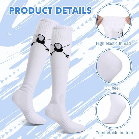 10 Pairs Fencing Socks for Epee and Foil White Cotton Knee High Socks Comfortable Support Athletic Stockings with Reinforced Foot Protection for Men Youth in Kuwait