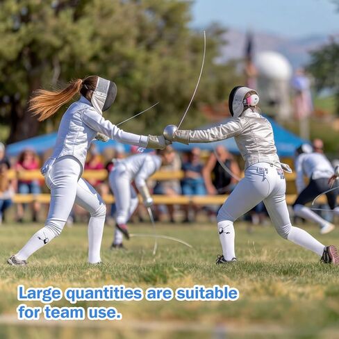 10 Pairs Fencing Socks for Epee and Foil White Cotton Knee High Socks Comfortable Support Athletic Stockings with Reinforced Foot Protection for Men Youth in Kuwait