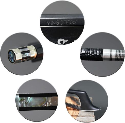 4/4 Carbon Fiber Cello Bow, Black Horsehair Handmade Cello Bow, Well Balanced with Ebony Fleur-de-Lis Frog for All Skill Levels in Saudi Arabia