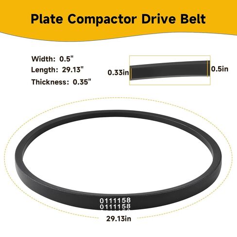 حزام التوقيت لضاغط لوحة حزام القيادة متوافق مع ضاغط Wacker Neuson WP1550 WP1540 استبدال #: 0111158 5000011158 5100044733 لوحة النماذج القديمة والجديدة in Kuwait