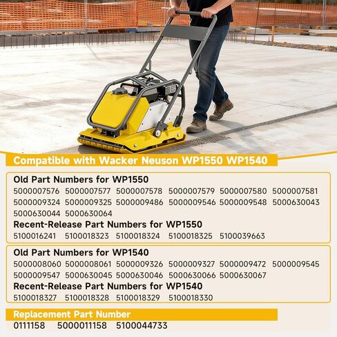 حزام التوقيت لضاغط لوحة حزام القيادة متوافق مع ضاغط Wacker Neuson WP1550 WP1540 استبدال #: 0111158 5000011158 5100044733 لوحة النماذج القديمة والجديدة in Kuwait
