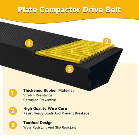 حزام التوقيت لضاغط لوحة حزام القيادة متوافق مع ضاغط Wacker Neuson WP1550 WP1540 استبدال #: 0111158 5000011158 5100044733 لوحة النماذج القديمة والجديدة in Kuwait