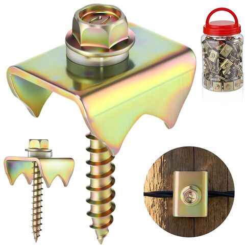 170 Pcs 2 Inch Fence Staples for Wire Reusable Barbed Fence Fasteners Nails with Storage Bucket for Mesh and Woven Fencing, Metal Grid, Softwood, Quick Installation with Electric Drill in Kuwait