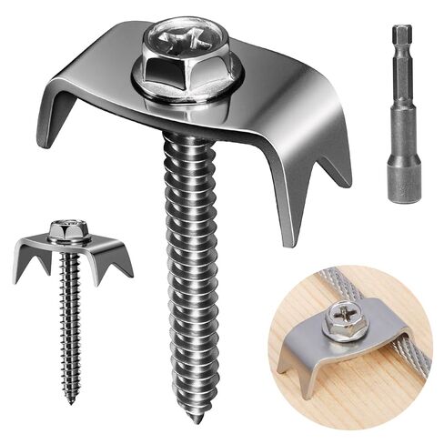 دبابيس سياج شائكة قابلة لإعادة الاستخدام، 50 قطعة من مثبتات السياج لسياج الأسلاك، مشابك سياج الأسلاك، مسامير سياج للأخشاب الناعمة، متوافقة مع الشبكة المعدنية in Kuwait