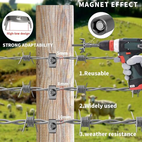 دبابيس سياج شائكة قابلة لإعادة الاستخدام، 50 قطعة من مثبتات السياج لسياج الأسلاك، مشابك سياج الأسلاك، مسامير سياج للأخشاب الناعمة، متوافقة مع الشبكة المعدنية in Kuwait