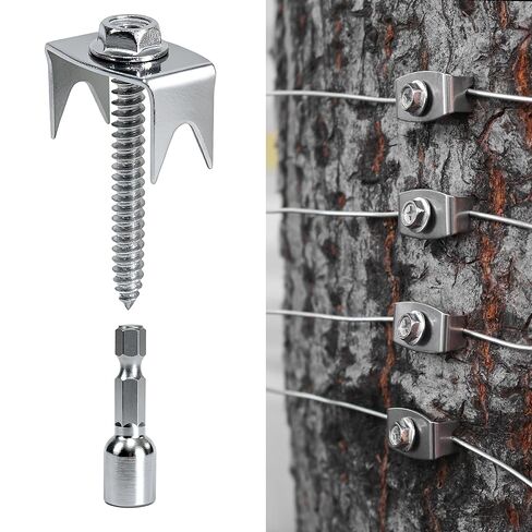 100-Pack 304 Stainless Steel Fence Staples, 1.6 Inch Reusable Fence Screw Nails for Wire Mesh and Woven Fencing, Easy Install with Power Drill in Saudi Arabia
