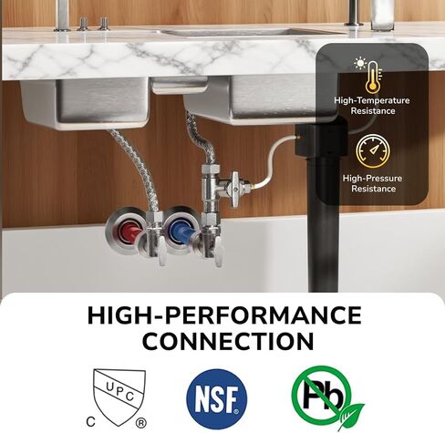 Tee Stop Valve, 1/2" PTC x 1/2" PTC x 1/4" OD Compression, Push to Connect Brass Plumbing Fitting for PEX, Copper, CPVC Pipe, Quarter-Turn Shut Off Water Valve Disconnect Clip in Kuwait