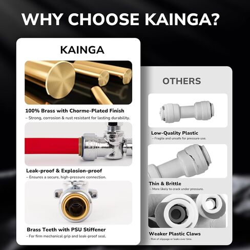 Tee Stop Valve, 1/2" PTC x 1/2" PTC x 1/4" OD Compression, Push to Connect Brass Plumbing Fitting for PEX, Copper, CPVC Pipe, Quarter-Turn Shut Off Water Valve Disconnect Clip in Kuwait