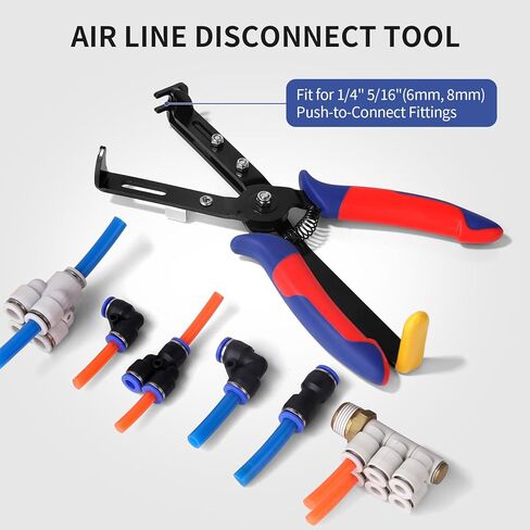Air Line Pliers Push to Connect Fittings Removal Tool, Disconnect Tool for 1/4" 5/16" (6mm, 8mm) Qucik Connect Air Hose Fittings, Release Pliers for Push-Fit Pneumatic Connectors in Saudi Arabia