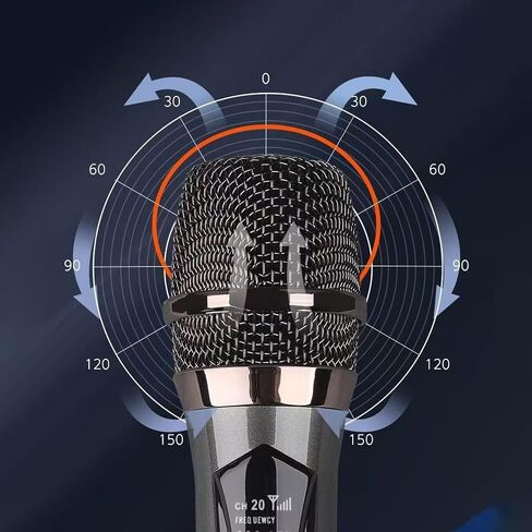 Wireless Karaoke Microphone, 8-Hour Battery Handheld Mic with Recharging Receiver & 3.5mm Adapter, Gray - for Singing, Parties, Home Music Entertainment in Kuwait