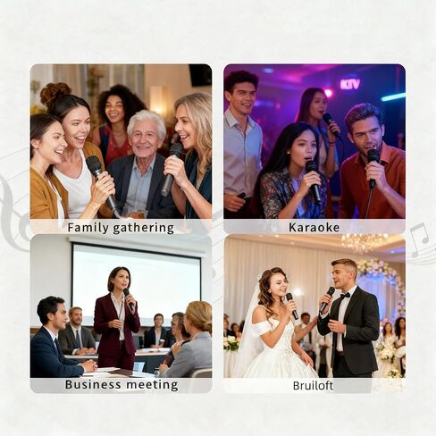 Wireless Karaoke Microphone, 8-Hour Battery Handheld Mic with Recharging Receiver & 3.5mm Adapter, Gray - for Singing, Parties, Home Music Entertainment in Kuwait