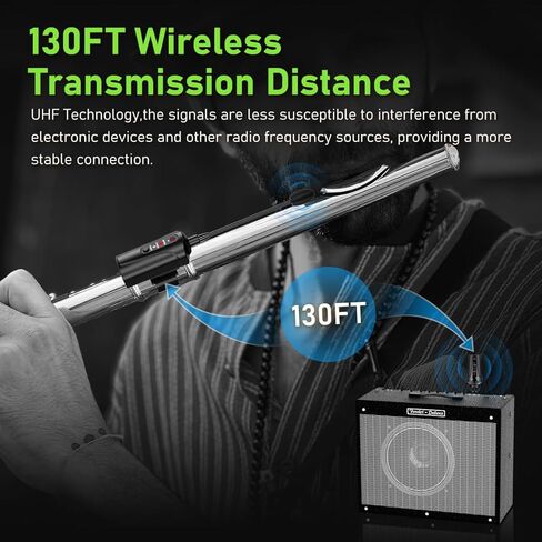 UHF Wireless Flute Microphone System, Wireless Tie-on Microphone for Flute, Suitable for Live Performances, PA Systems, Audio Mixers, and Speakers - DT-5 in Kuwait