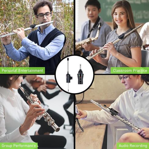 UHF Wireless Flute Microphone System, Wireless Tie-on Microphone for Flute, Suitable for Live Performances, PA Systems, Audio Mixers, and Speakers - DT-5 in Kuwait
