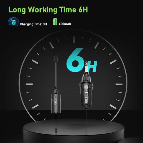 UHF Wireless Flute Microphone System, Wireless Tie-on Microphone for Flute, Suitable for Live Performances, PA Systems, Audio Mixers, and Speakers - DT-5 in Kuwait