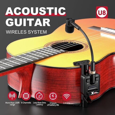 Xvive XV-U8 Wireless Acoustic Guitar System with 2.4GHz Guitar Transmitter and Receiver in Saudi Arabia