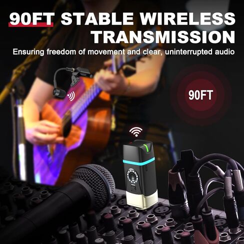 Xvive XV-U8 Wireless Acoustic Guitar System with 2.4GHz Guitar Transmitter and Receiver in Saudi Arabia