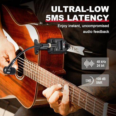 Xvive XV-U8 Wireless Acoustic Guitar System with 2.4GHz Guitar Transmitter and Receiver in Saudi Arabia