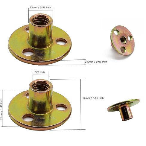 3/8 "-16 T المكسرات الكربون الصلب قاعدة مستديرة لوحة الجوز T-المكسرات الأثاث الأجهزة شفة إدراج موضوع الإناث 18 قطعة in Kuwait
