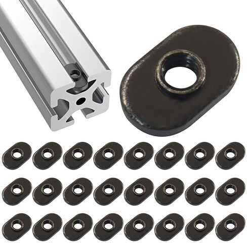 25Pcs 1/4"-20 Centered Hole Sliding T-Nuts for 10 Series Aluminum Extrusions, T Slot Accessories in Saudi Arabia