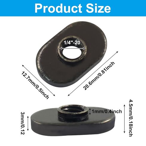 25Pcs 1/4"-20 Centered Hole Sliding T-Nuts for 10 Series Aluminum Extrusions, T Slot Accessories in Saudi Arabia