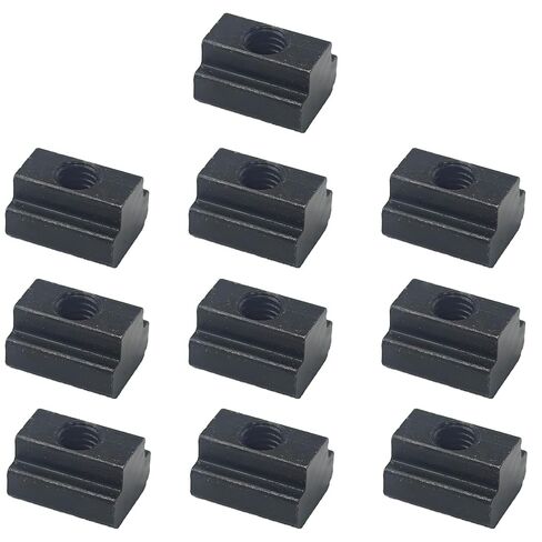 10Pcs M10 T Slot Nuts, 14mm Slot Width, Grade 8.9 Premium Steel, Black Oxide Finish, Threaded T-Nuts for Furniture, Workbench, Table Slot, Heavy Duty Fastening in Saudi Arabia
